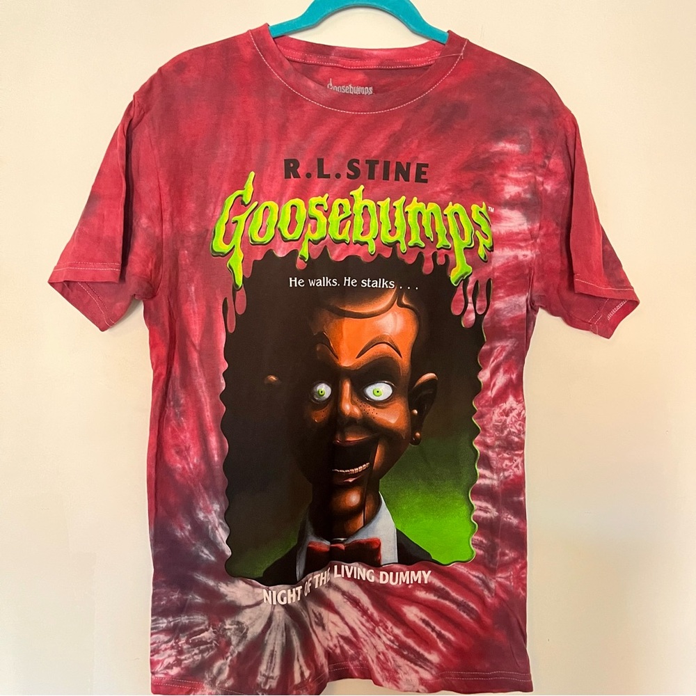 Goosebumps Red Tie Dye Graphic Tee Night of the Living Dummy Medium NWOT